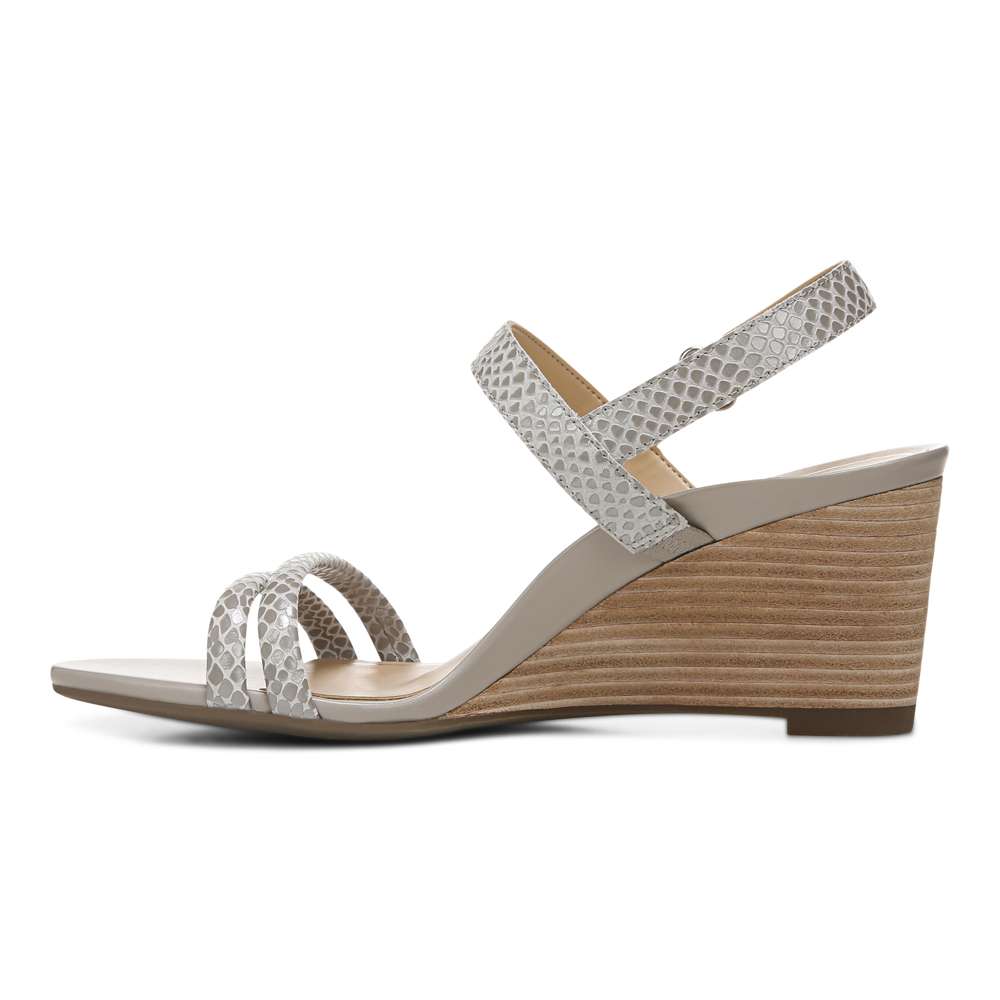 Emmy Wedge Sandal - Aluminium Lizard