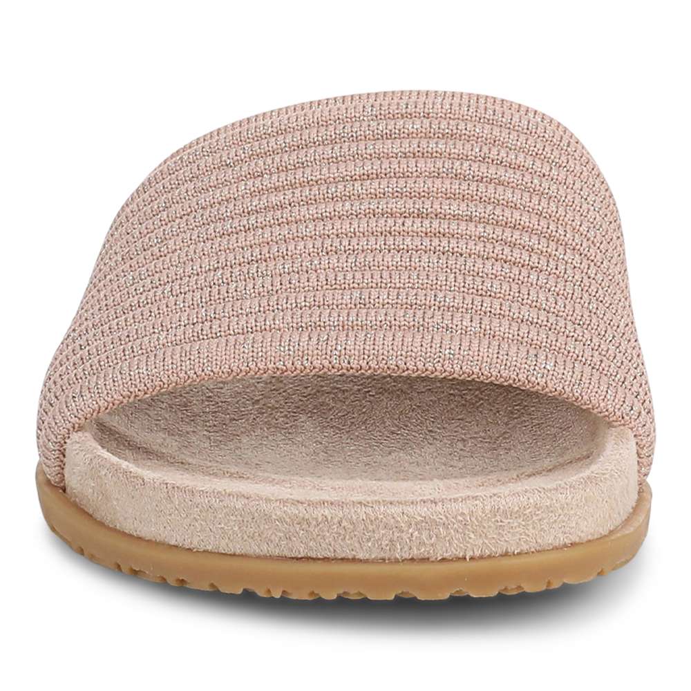 Evie Knit Slide Sandal - Tan/Gold