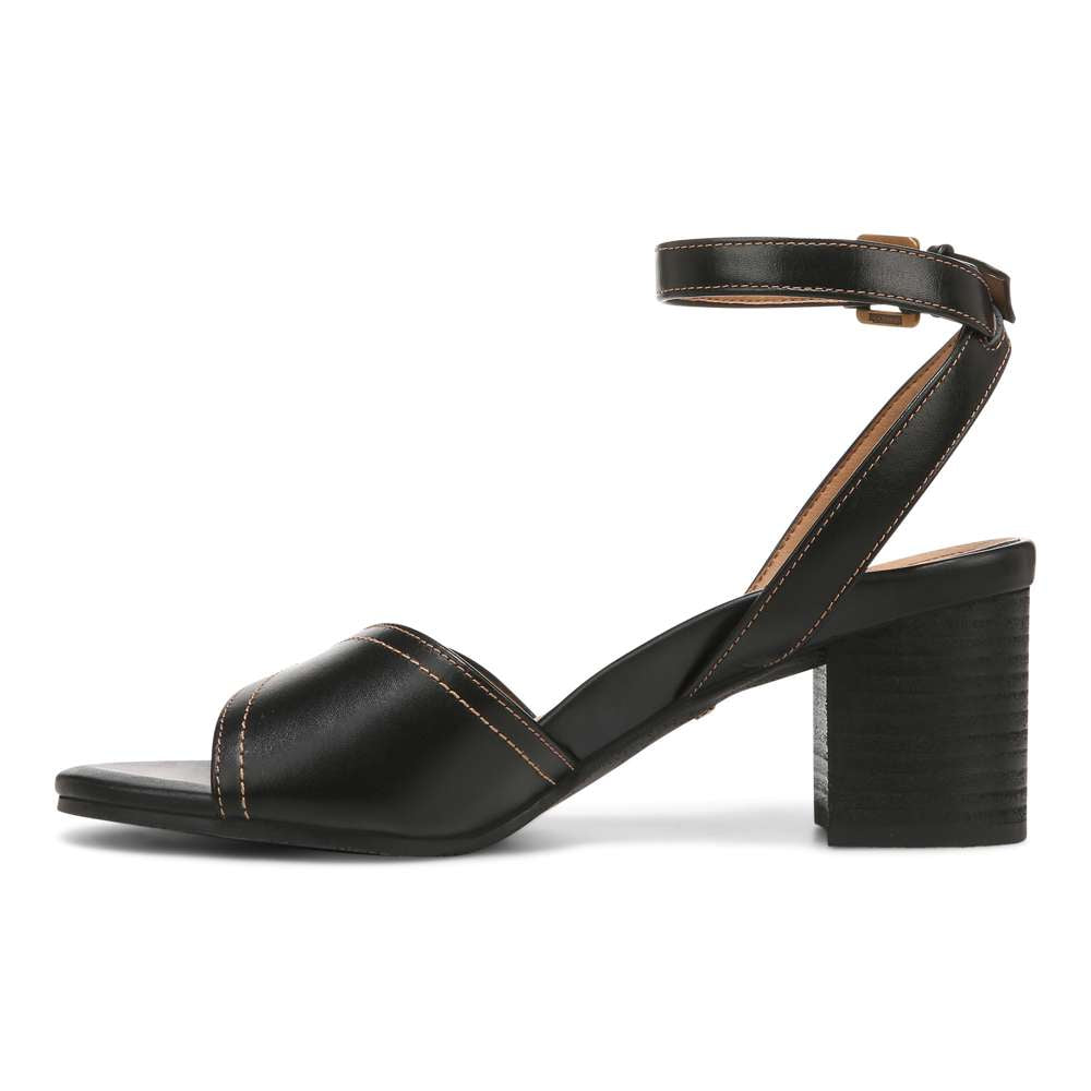 Isadora Heeled Sandal - Black Leather