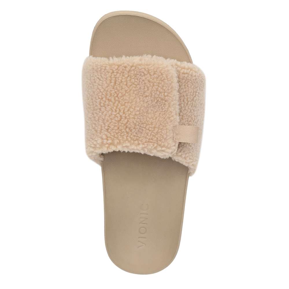 Keira Shearling Slide Sandal - Ginger Root