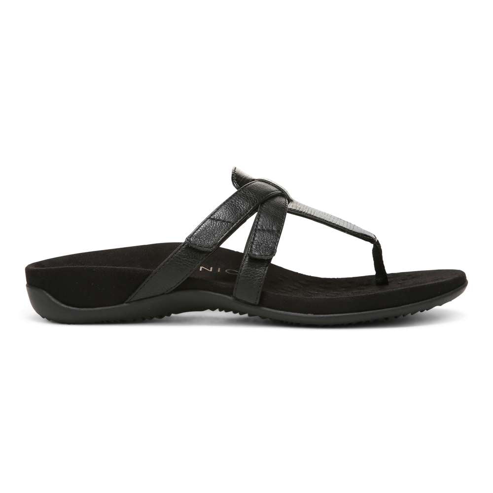 Karley Toe Post Sandal - Black Wavy