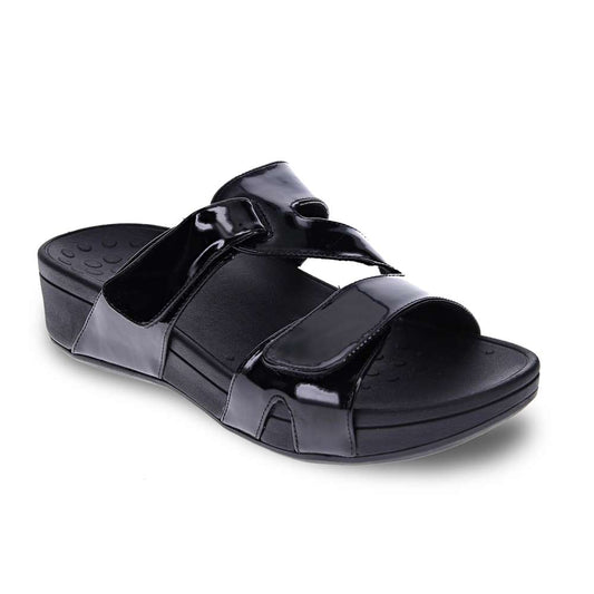 Kyla Platform Sandal - Black Patent