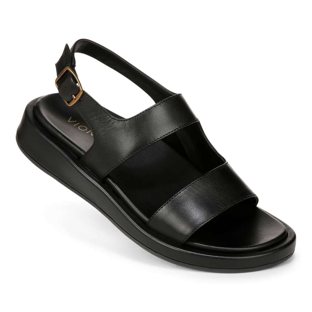 Madera Slingback Sandal - Black Leather