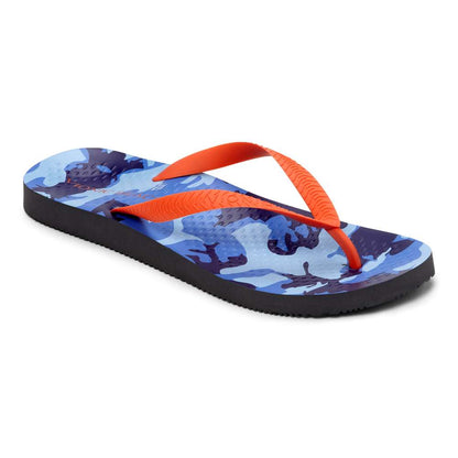 Beach Manly Toe Post Sandal - Blue Camo Orange