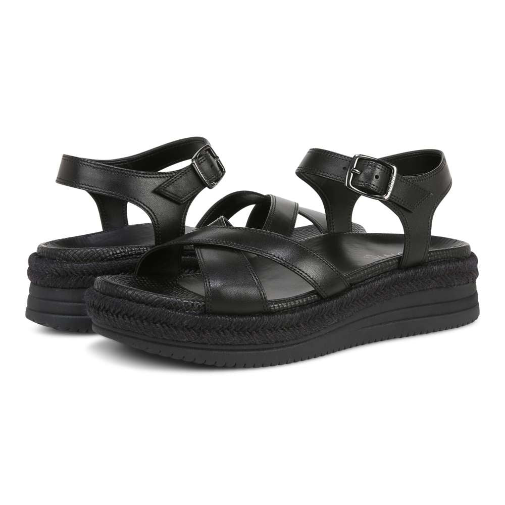 Mar Platform Sandal - Black Leather
