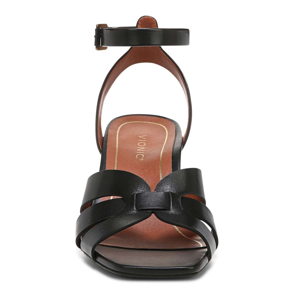 Marrin Heeled Sandal - Black Leather
