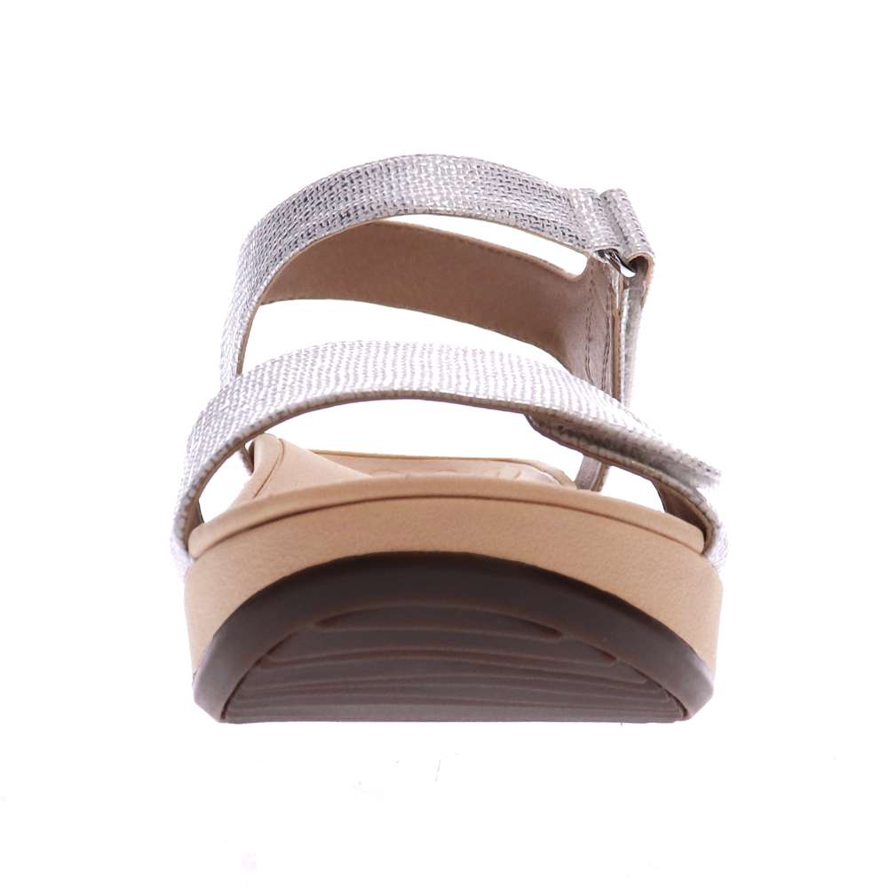 Raz Metallic Wedge Sandal - White