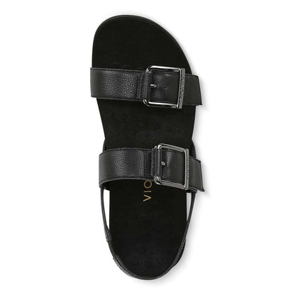 Reese Backstrap Sandal - Black Tumbled Leather